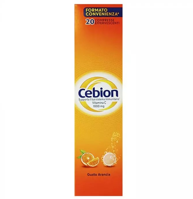 CEBION EFFERVESCENTE ARANCIA 20 COMPRESSE EFFERVESCENTI - Pharmaleader