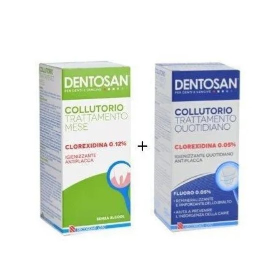 DENTOSAN COLLUTORIO BIPACK 0,12% MESE 200 ML + 0,05% QUOTIDIANO 200 ML - Pharmaleader