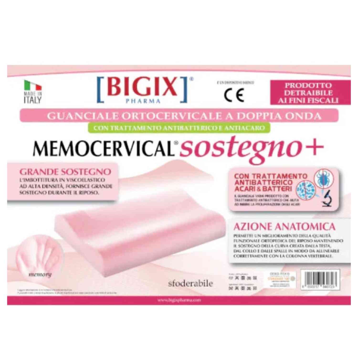 GUANCIALE SOSTEGNO+ TRATTAMENTO ANTIBATTERICO - Pharmaleader