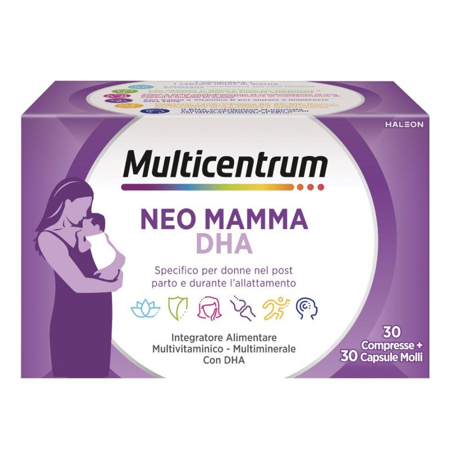 MULTICENTRUM NEO MAMMA DHA 30 COMPRESSE + 30 CAPSULE MOLLI - Pharmaleader