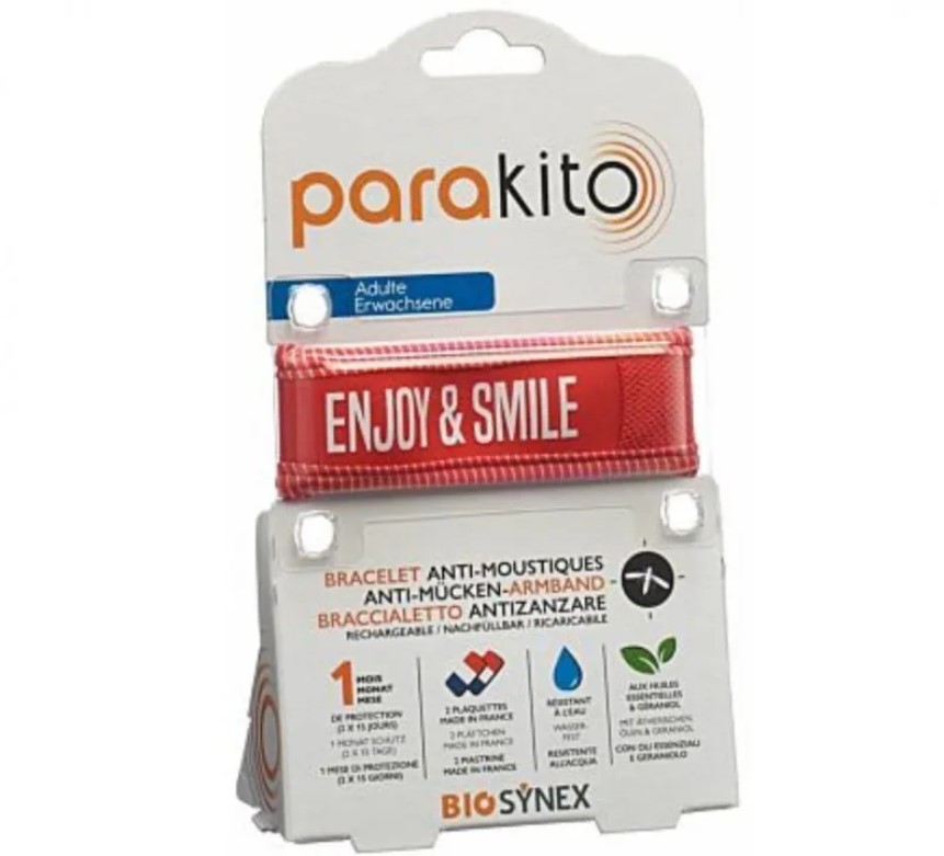 PARAKITO BRACCIALE GOOD VIBES ROSSO ADULTO ANTI ZANZARE - Pharmaleader