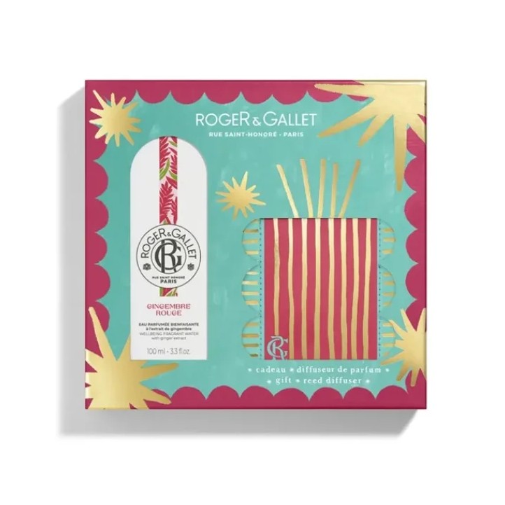 ROGER&GALLET SET NATALE GINGEMBRE ROUGE EAU DE TOILETTE 100 ML + DIFFUSORE AMBIENTE 25 ML 25 - Pharmaleader