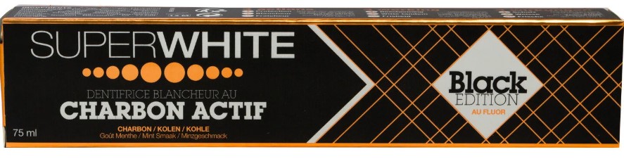 SUPERWHITE DENTIFRICIO CARBONE BLACK EDITION 75 ML - Pharmaleader