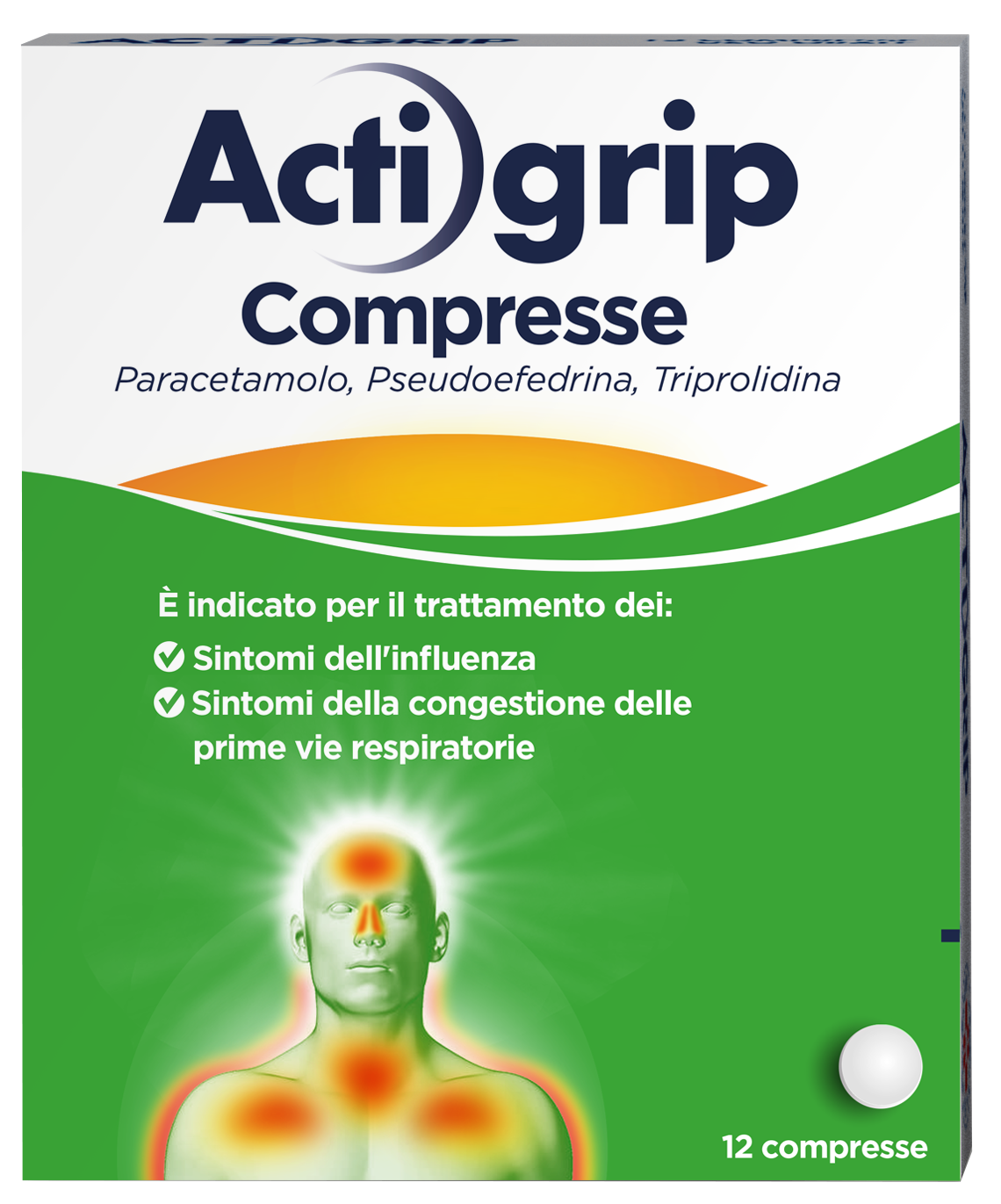 ACTIGRIP*12CPR 2,5+60+500MG - scad.09/2025 - Pharmaleader