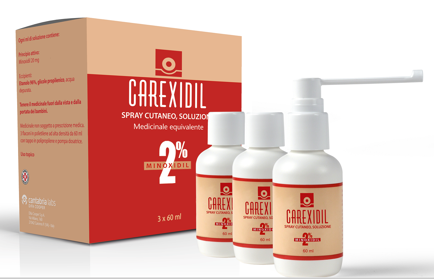 CAREXIDIL*3FL SOLUZ CUT 60ML2% - Pharmaleader