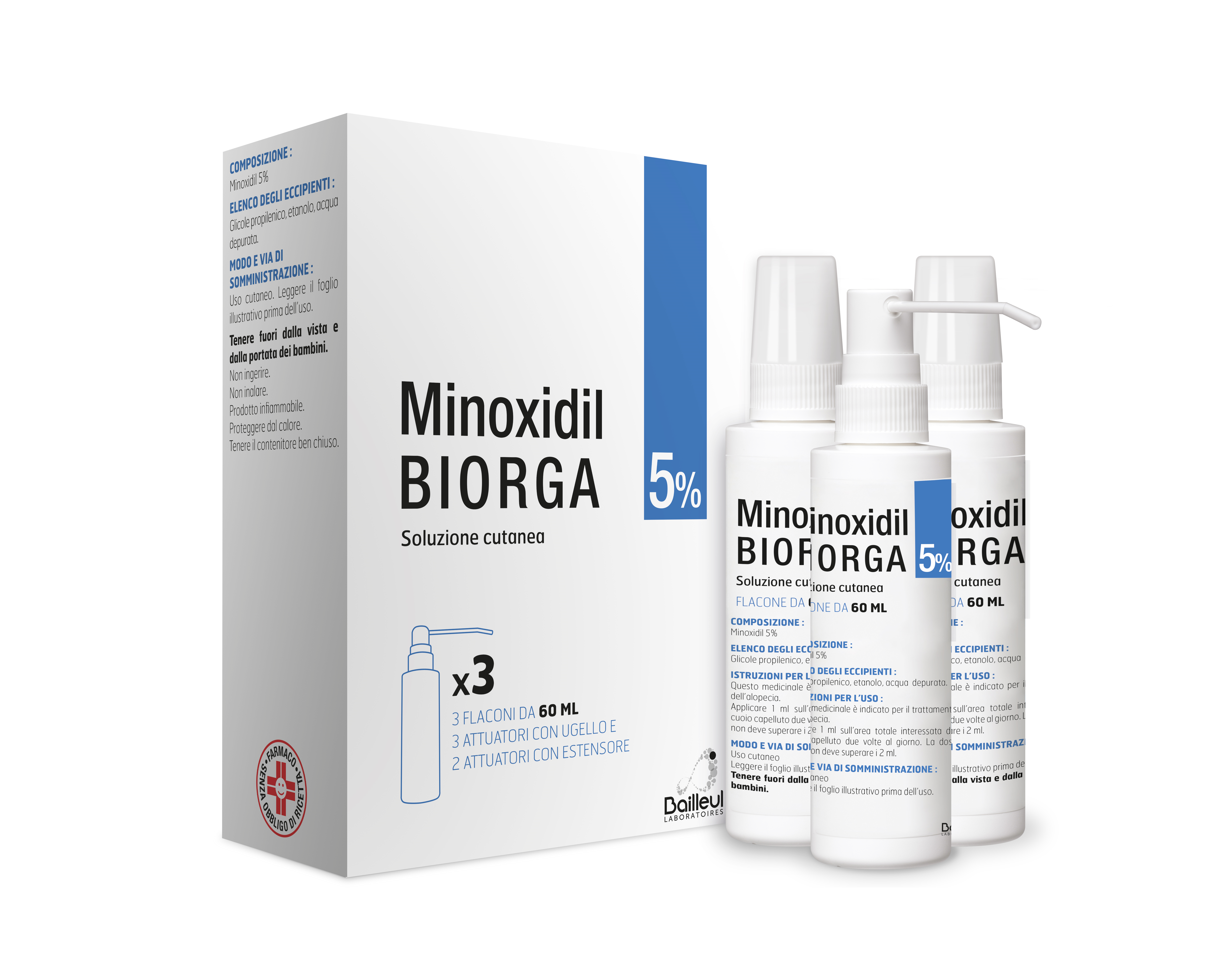 MINOXIDIL BIORGA*SOL CUT 3FL5% - Pharmaleader