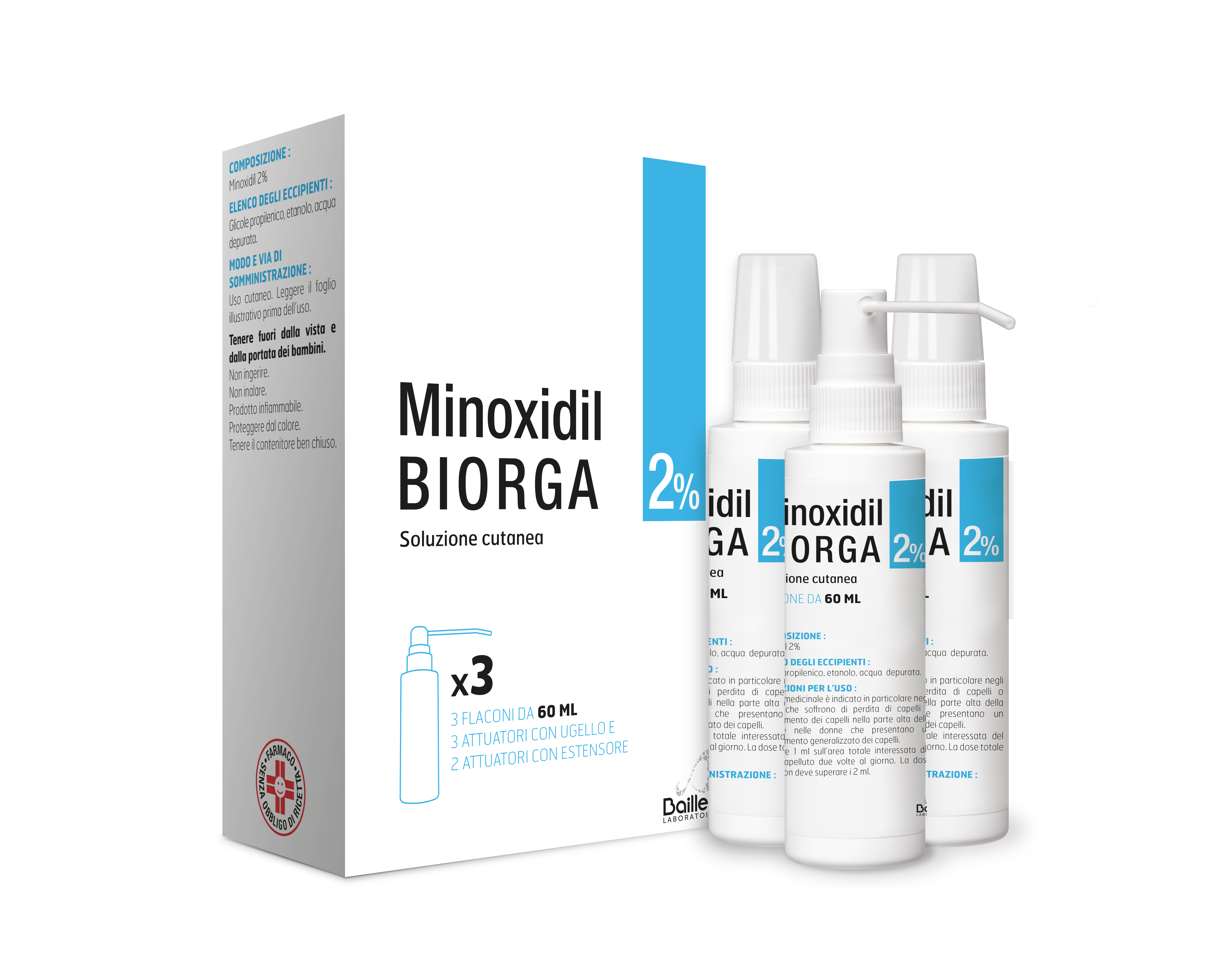 MINOXIDIL BIORGA*SOL CUT 3FL2% - Pharmaleader
