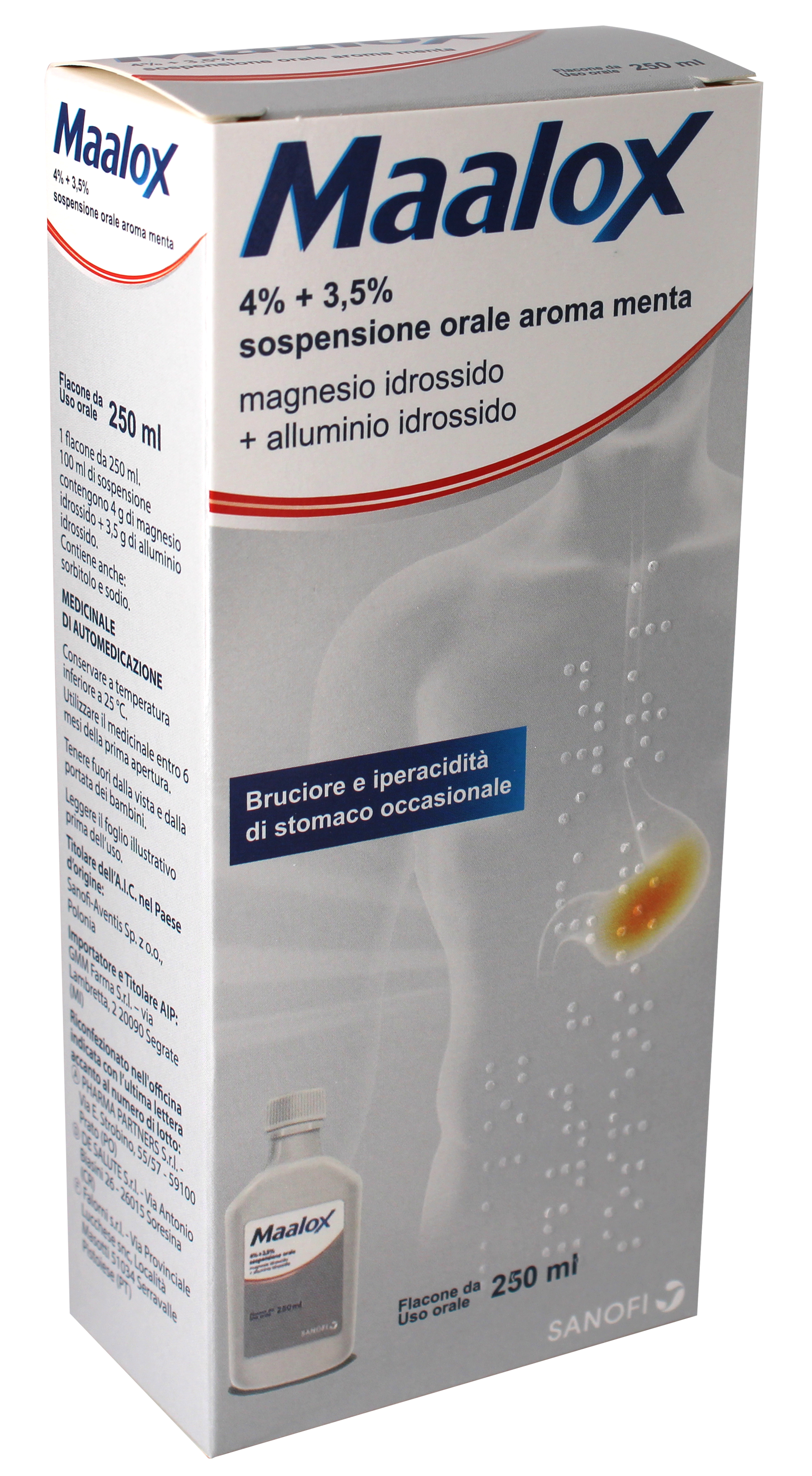 MAALOX*OS SOSP 250ML 4%+3,5% - Pharmaleader