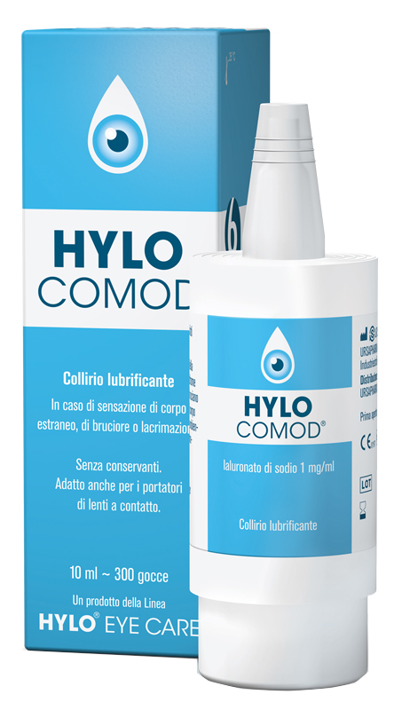 HYLO-COMOD GOCCE OCULARI IALURONATO DI SODIO 0,1%  FLACONCINO 10 ML - Pharmaleader