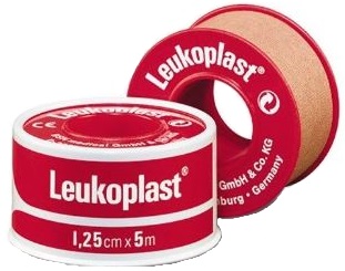 CEROTTO CHIRURGICO PER FISSAGGIO MEDICAZIONI IN ROCCHETTO LEUKOPLAST SUPPORTO VISCOSA COLOR PELLE MASSA ADESIVA CAUCCIU' OSSIDO DI ZINCO 1,25X500CM MUTUABILE - Pharmaleader