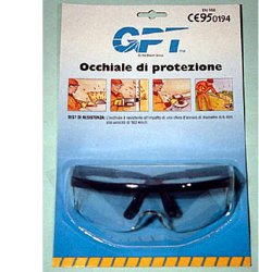 OCCHIALE DI PROTEZIONE LENTE INCOLORE MONOPEZZO CON RIPARO LATERALE ASTINE REGOLABILI - Pharmaleader