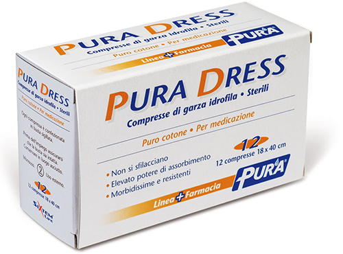 GARZA IDROFILA PURA DRESS 18X40CM 12 PEZZI - Pharmaleader
