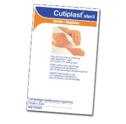 MEDICAZIONE CUTIPLAST STERIL ADESIVA SUPPORTO IN TNT ADESIVO POLIACRILATO IPOLLERGENICO TAMPONE NON ADERENTE 15X38 CM 5 PEZZI - Pharmaleader