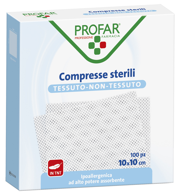 GARZA COMPRESSA TESSUTO NON TESSUTO 10X10 CM 100 PEZZI PROFAR - Pharmaleader