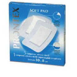 GARZA COMPRESSA PRONTEX SOFT PAD 10X8 CM 6 PEZZI (5 TNT + 1 IMPERMEABILE AQUA PAD) - Pharmaleader