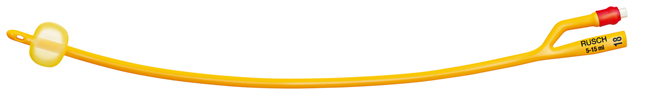 CATETERE FOLEY A MEDIA PERMANENZA  RUSCH GOLD PLUS A 2 VIE IN SILKOLATEX LATTICE-SILICONE PER ADULTO CH18 LUNGHEZZA 40 CM PUNTA CILINDRICA A 2 FORI PALLONCINO 30-50 ML 1 PEZZO - Pharmaleader