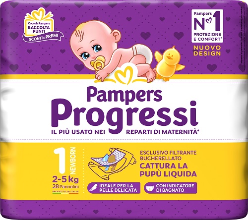 PAMPERS PROGRESSI NEWBORN PANNOLINO 1 2-5KG 28 PEZZI - Pharmaleader