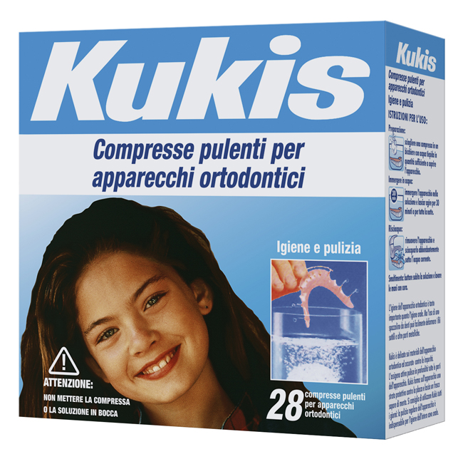 KUKIS CLEANSER 28 COMPRESSE PER PULIZIA APPARECCHI ORTODONTICI - Pharmaleader