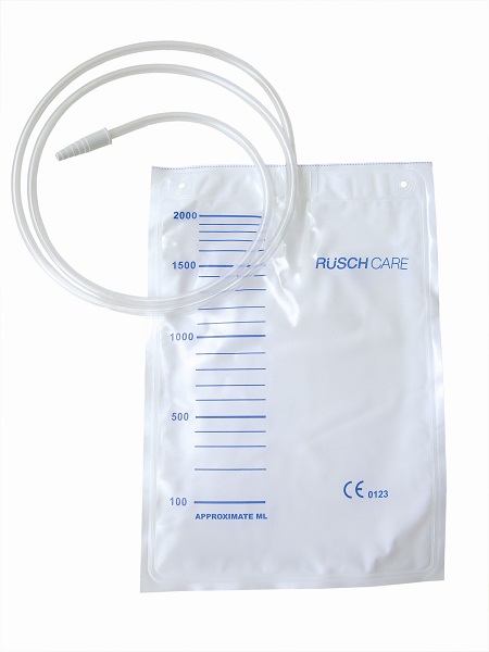 SACCA DI DRENAGGIO LETTO PER INCONTINENZA 2000ML IN PVC CON TUBO DI RACCORDO 130CM DIAMETRO 5X7MM MONOUSO 30 PEZZI - Pharmaleader