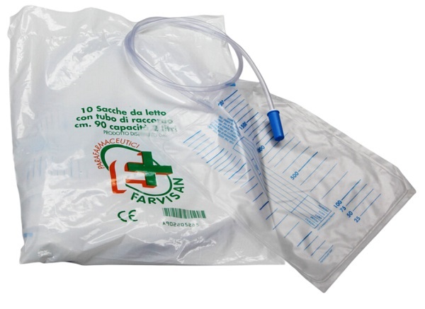 SACCA PER URINA LETTO MONOUSO NON STERILE 2000 ML TUBO 90 CMVALVOLA ANTIREFLUSSO SENZA RUBINETTO DI SCARICO - Pharmaleader