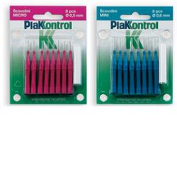 PLAKKONTROL SCOVOLINO MINI 0,6 MM 8 PEZZI + MANICO - Pharmaleader