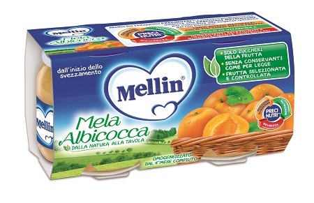 MELLIN OMOGENEIZZATO MELA/ALBICOCCA 100 G 2 PEZZI - Pharmaleader