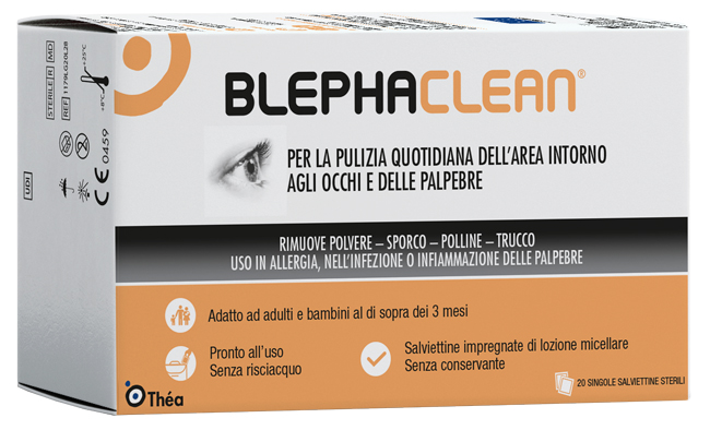BLEPHACLEAN GARZE OCULARI STERILI A BASE DI ACIDO IALURONICO 20 PEZZI - Pharmaleader