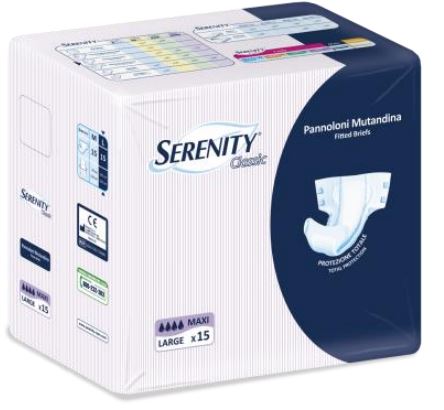 PANNOLONE PER INCONTINENZA A MUTANDINA SERENITY CLASSIC FORMATO MAXI TAGLIA LARGE 15 PEZZI - Pharmaleader