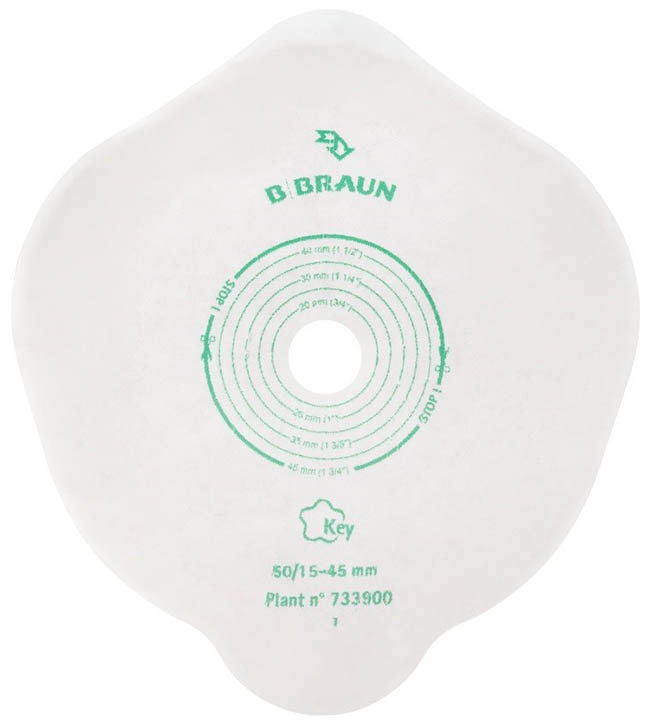 PLACCA PIANA FLEXIMA KEY 40 MM CON PROTETTORE CUTANEO IDROCOLLOIDALE E FLANGIA 5 PEZZI - Pharmaleader