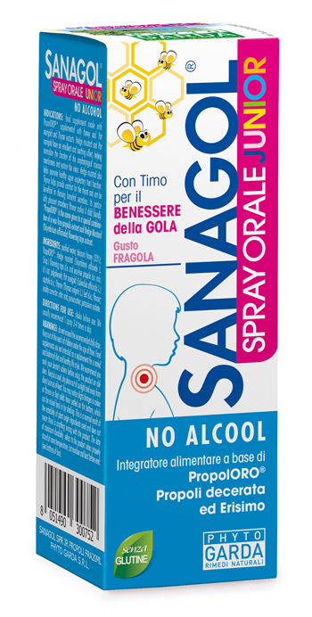SANAGOL SPRAY JUNIOR PROPOLI FRAGOLA 20 ML - Pharmaleader