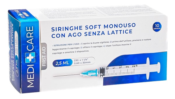 SIRINGA SOFT CAPACITA' 2,5ML AGO GAUGE 23 CONFEZIONE 10 PEZZI GAMMADIS - Pharmaleader