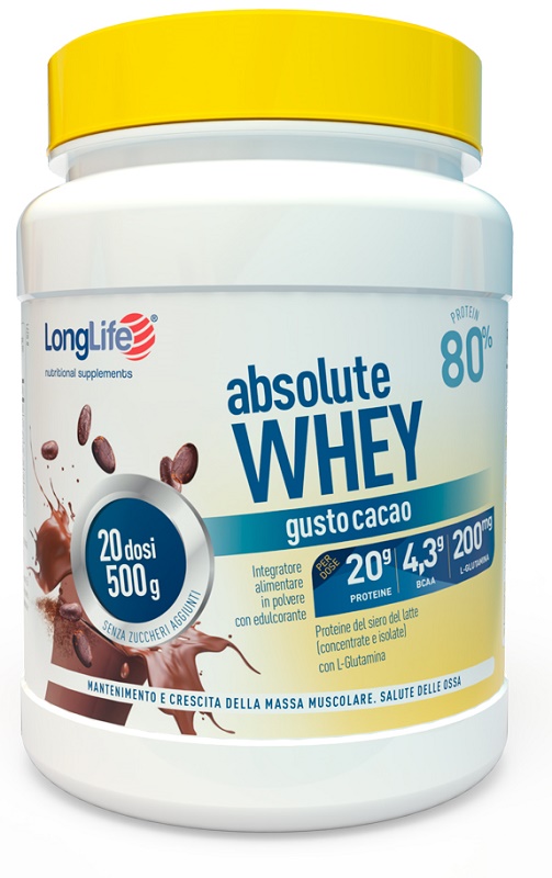 LONGLIFE ABSOLUTE WHEY CACAO 500 G - Pharmaleader