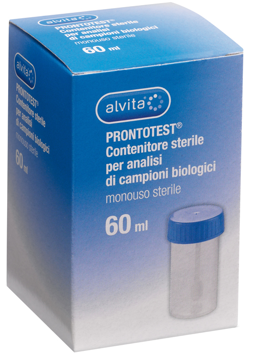 CONTENITORE ALVITA PRONTOTEST PER ANALISI DI CAMPIONI BIOLOGICI 60ML - Pharmaleader