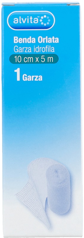 BENDA ORLATA GARZA IDROFILA ALVITA 10X500CM - Pharmaleader