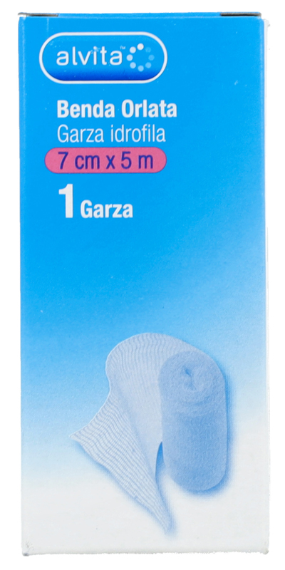 BENDA ORLATA GARZA IDROFILA ALVITA 7X500CM - Pharmaleader