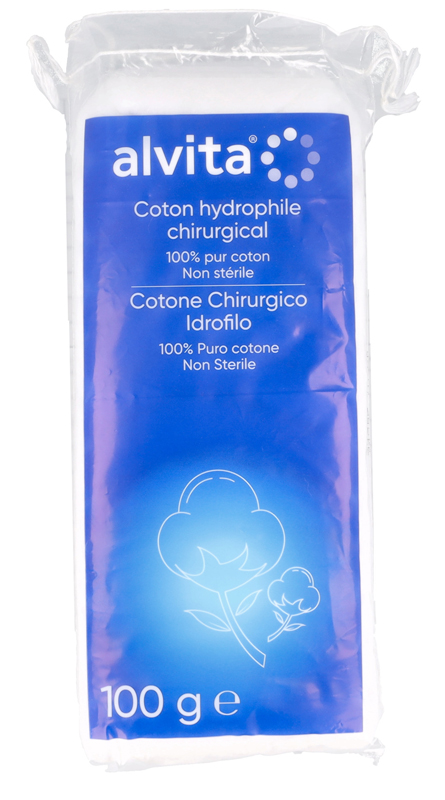 COTONE CHIRURGICO IDROFILO ALVITA 100% PURO COTONE 100 G - Pharmaleader