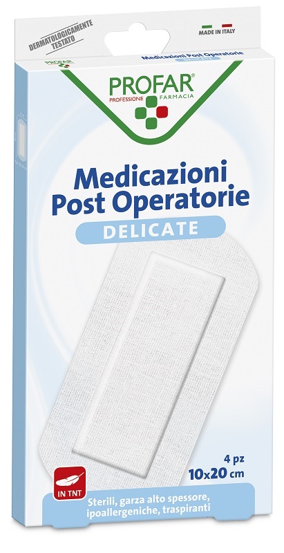 MEDICAZIONE POST OPERATORIA STERILE GARZA ANTIADERENTE 10X20 CM 4 PEZZI PROFAR - Pharmaleader