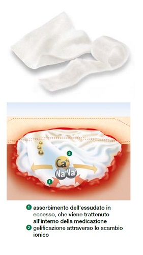 MEDICAZIONE STERILE IN ALGINATO DI CALCIO COMPRESSA SUPRASORB A 5X5 CM 10 PEZZI - Pharmaleader