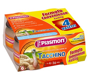 PLASMON OMOGENEIZZATO TACCHINO 4 X 80 G CON GIFT - Pharmaleader