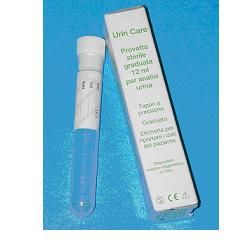 PROVETTA STERILE URIN CARE 12ML IN POLISTIROLO TRASPARENTE, GRADUATA, CON TAPPO BIANCO INTERNO A PRESSIONE, SINGOLARMENTE ASTUCCIATA E CORREDATA DI ETICHETTA AUTOADESIVA - Pharmaleader