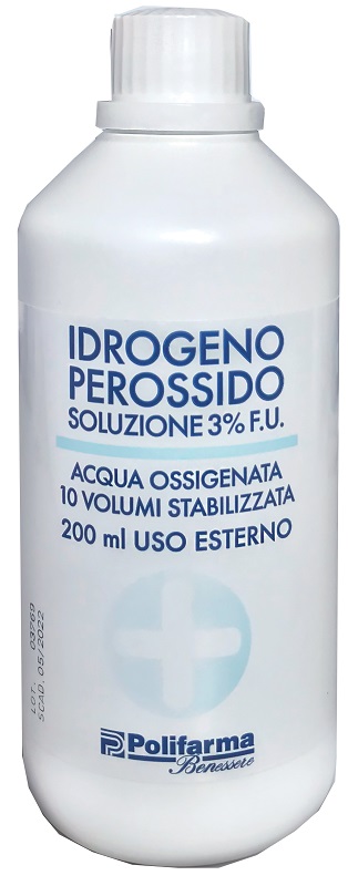 PEROSSIDO IDROGENO 3% 200 ML ACQUA OSSIGENATA 10 VOLUMI STABILIZZATA - Pharmaleader