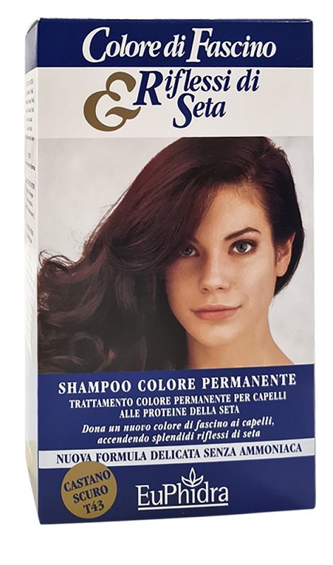 EUPHIDRA COLORE DI FASCINO & RIFLESSI DI SETA SHAMPOO COLOR PERMANENTE 43 CASTANO SCURO 120 ML - Pharmaleader