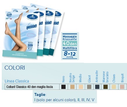 SAUBER COLLANT 40 DENARI MAGLIA LISCIA NERO 3 LINEA CLASSICA - Pharmaleader