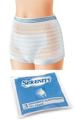 MUTANDINA ELASTICA RETTANGOLARE A RETE SERENITY M 3 PEZZI - Pharmaleader