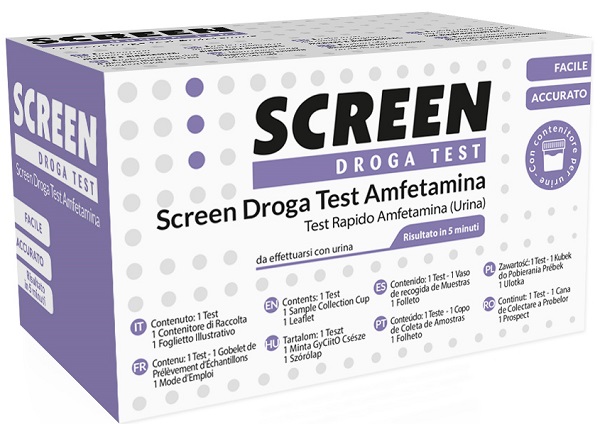 SCREEN DROGA TEST AMFETAMINA TEST ANTIDROGA CON CONTENITORE URINA - Pharmaleader
