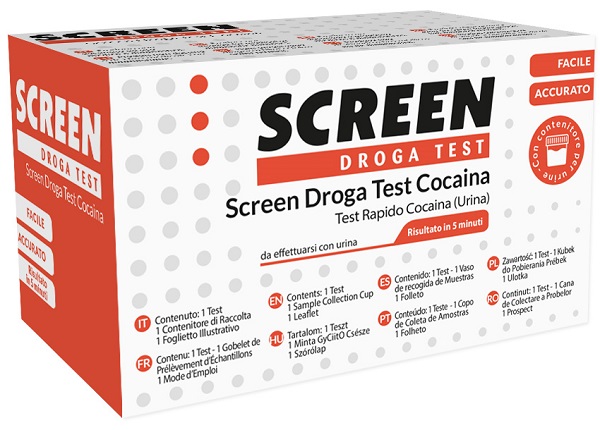 SCREEN DROGA TEST COCAINA TEST ANTIDROGA CON CONTENITORE URINA - Pharmaleader