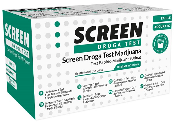 SCREEN DROGA TEST MARIJUANA TEST ANTIDROGA CON CONTENITORE URINA - Pharmaleader