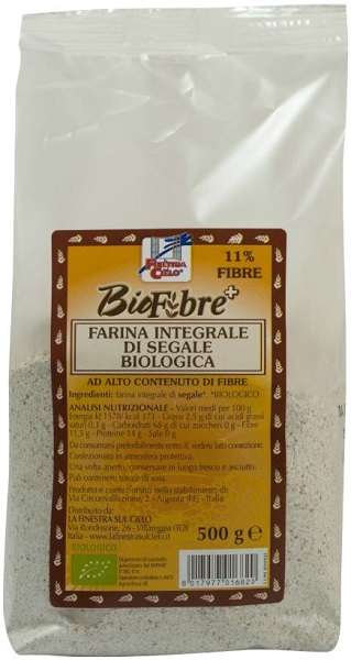 FSC BIOFIBRE+ FARINA INTEGRALE DI SEGALE BIO AD ALTO CONTENUTO DI FIBRA 500 G - Pharmaleader
