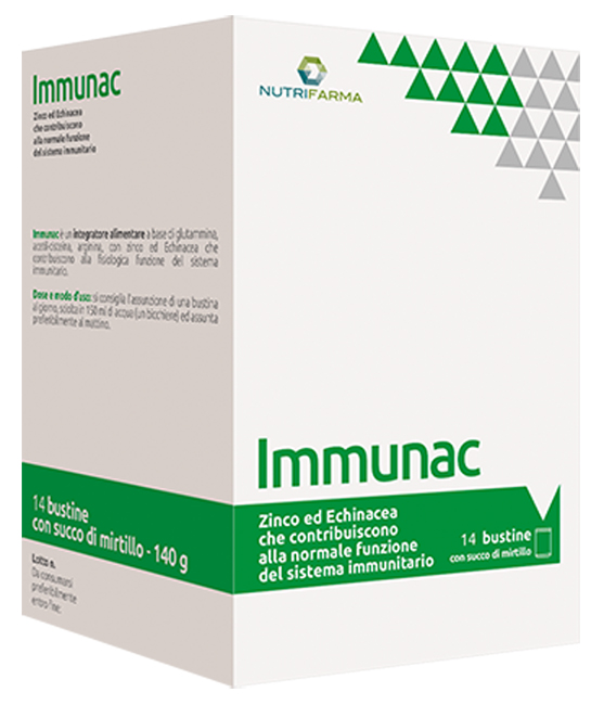 IMMUNAC 14 BUSTINE 10 G CON SUCCO DI MIRTILLO - Pharmaleader