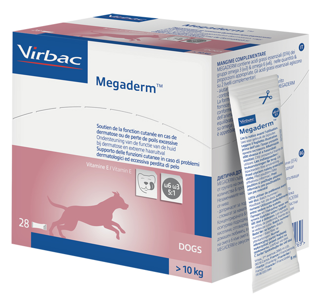 MEGADERM SUPPLEMENTO CANI SUPERIORI A 10 KG SCATOLA DA 28 SACCHETTI MONODOSE 4 ML - Pharmaleader